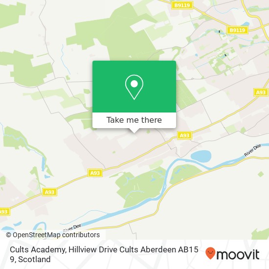 Cults Academy, Hillview Drive Cults Aberdeen AB15 9 map