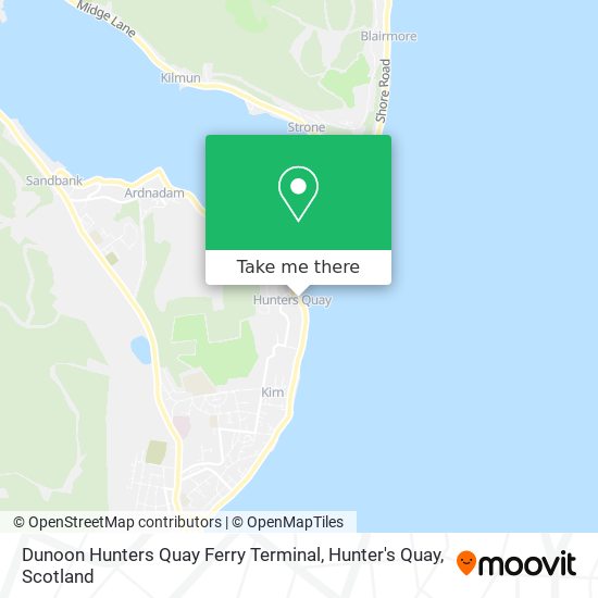 Dunoon Hunters Quay Ferry Terminal, Hunter's Quay map