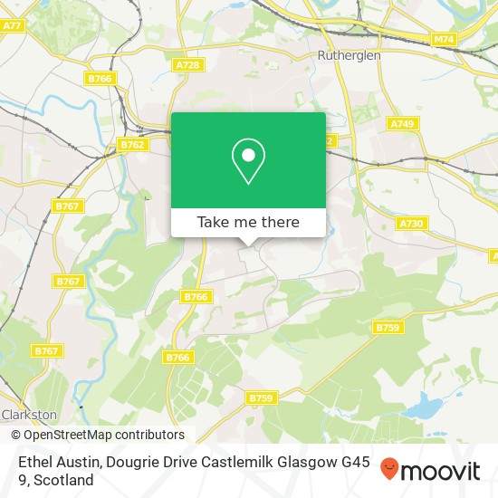 Ethel Austin, Dougrie Drive Castlemilk Glasgow G45 9 map