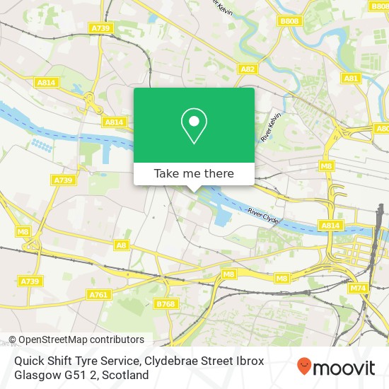 Quick Shift Tyre Service, Clydebrae Street Ibrox Glasgow G51 2 map