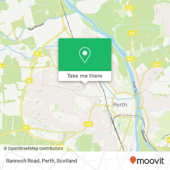 Rannoch Road, Perth map