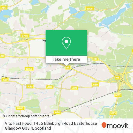 Vito Fast Food, 1455 Edinburgh Road Easterhouse Glasgow G33 4 map