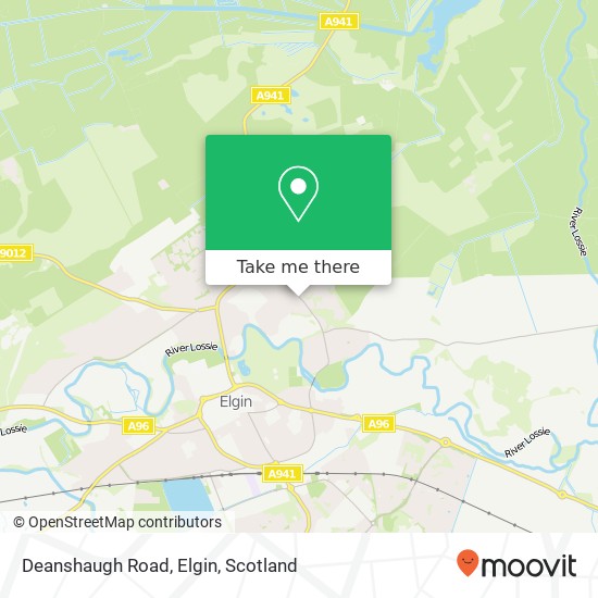 Deanshaugh Road, Elgin map