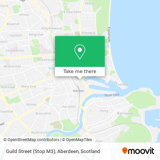 Guild Street (Stop M3), Aberdeen map