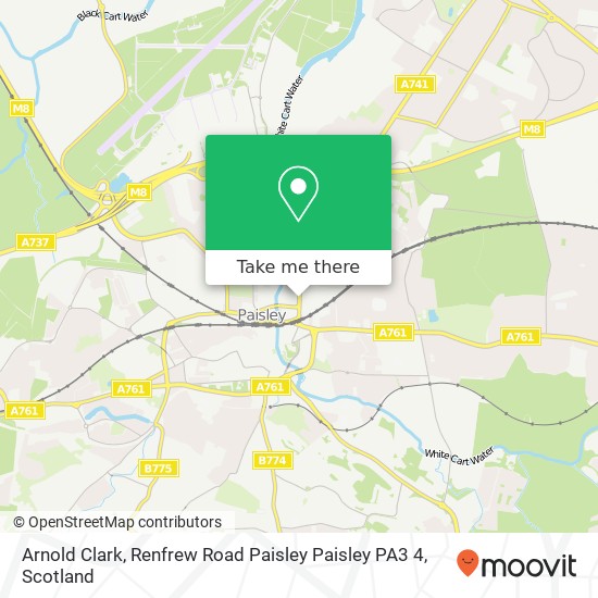 Arnold Clark, Renfrew Road Paisley Paisley PA3 4 map