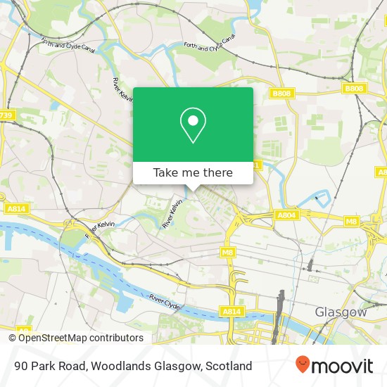 90 Park Road, Woodlands Glasgow map