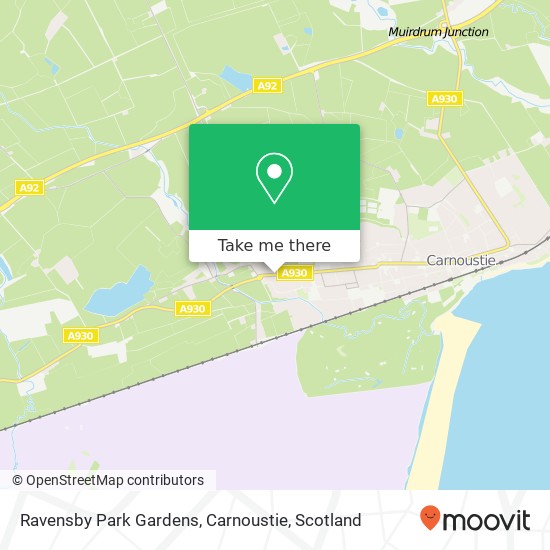 Ravensby Park Gardens, Carnoustie map