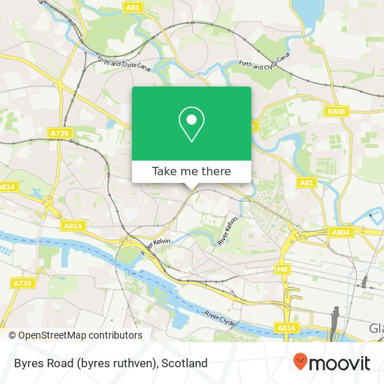 Byres Road (byres ruthven), Hyndland Glasgow map