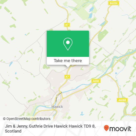 Jim & Jenny, Guthrie Drive Hawick Hawick TD9 8 map