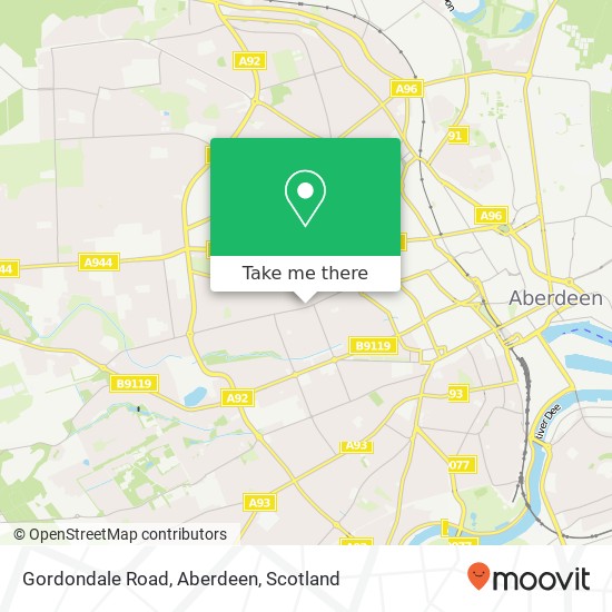 Gordondale Road, Aberdeen map