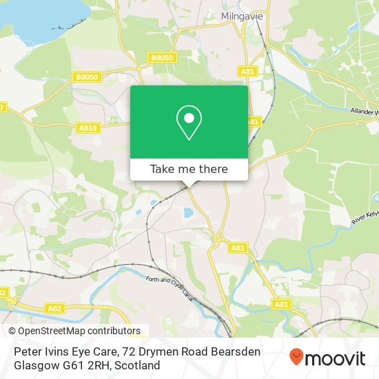 Peter Ivins Eye Care, 72 Drymen Road Bearsden Glasgow G61 2RH map