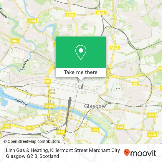 Linn Gas & Heating, Killermont Street Merchant City Glasgow G2 3 map