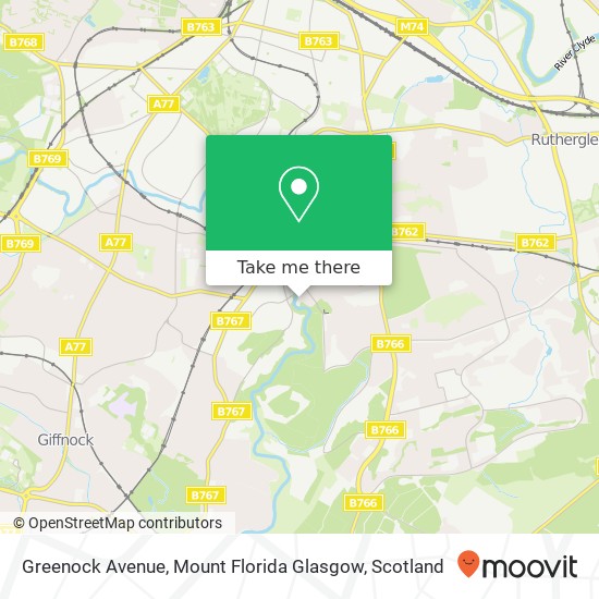 Greenock Avenue, Mount Florida Glasgow map