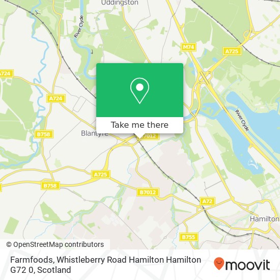 Farmfoods, Whistleberry Road Hamilton Hamilton G72 0 map