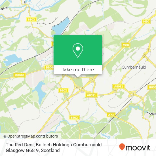 The Red Deer, Balloch Holdings Cumbernauld Glasgow G68 9 map