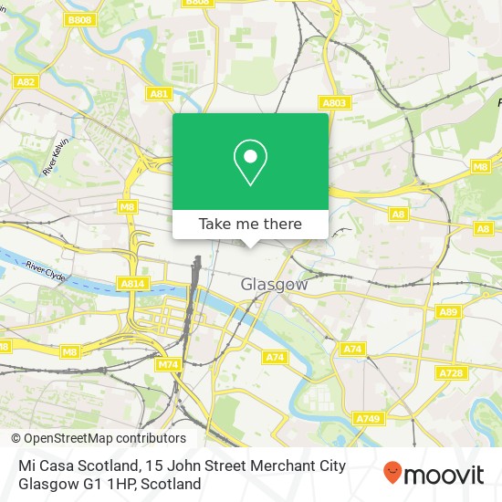 Mi Casa Scotland, 15 John Street Merchant City Glasgow G1 1HP map