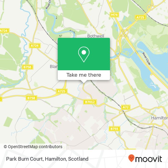 Park Burn Court, Hamilton map