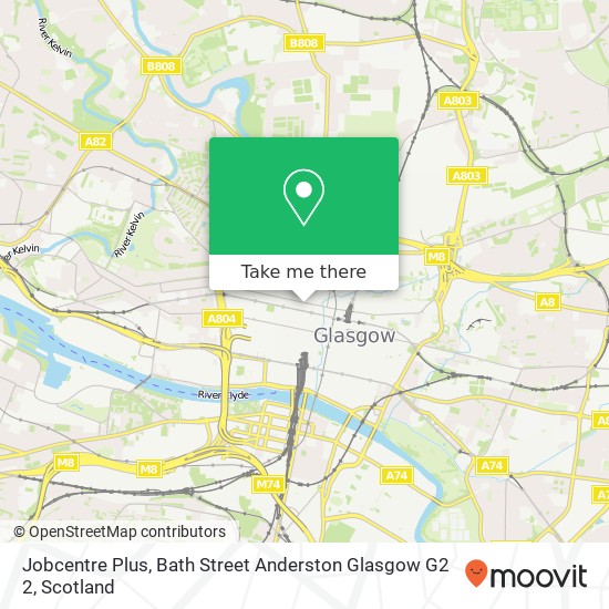Jobcentre Plus, Bath Street Anderston Glasgow G2 2 map
