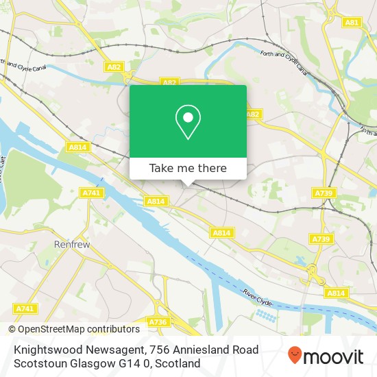 Knightswood Newsagent, 756 Anniesland Road Scotstoun Glasgow G14 0 map