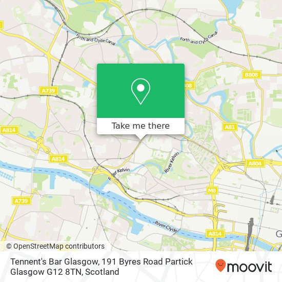 Tennent's Bar Glasgow, 191 Byres Road Partick Glasgow G12 8TN map