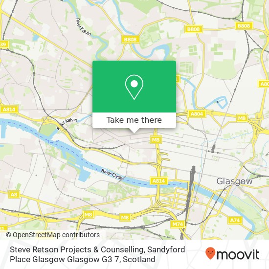 Steve Retson Projects & Counselling, Sandyford Place Glasgow Glasgow G3 7 map