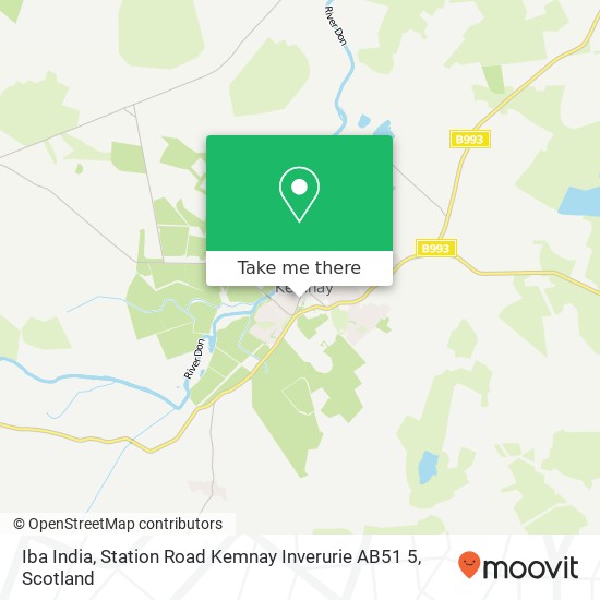 Iba India, Station Road Kemnay Inverurie AB51 5 map