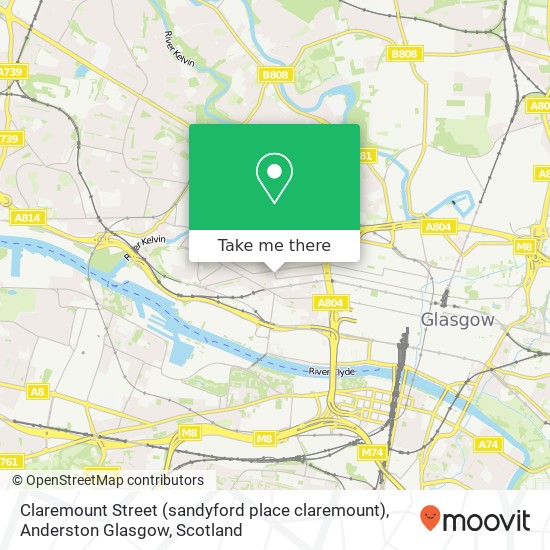 Claremount Street (sandyford place claremount), Anderston Glasgow map