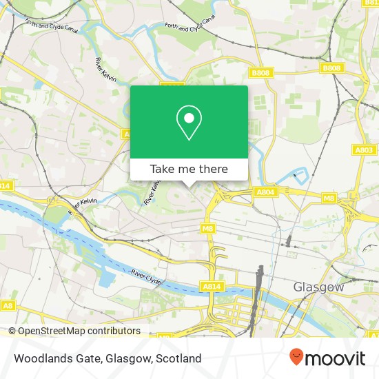 Woodlands Gate, Glasgow map