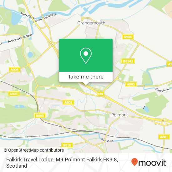 Falkirk Travel Lodge, M9 Polmont Falkirk FK3 8 map