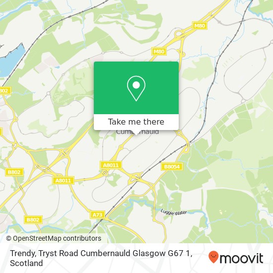 Trendy, Tryst Road Cumbernauld Glasgow G67 1 map