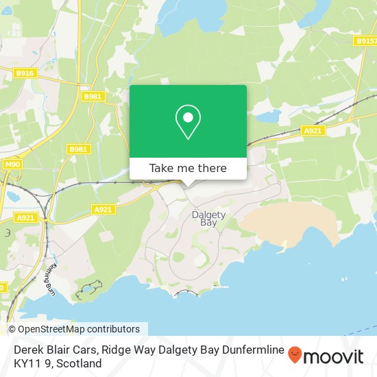 Derek Blair Cars, Ridge Way Dalgety Bay Dunfermline KY11 9 map
