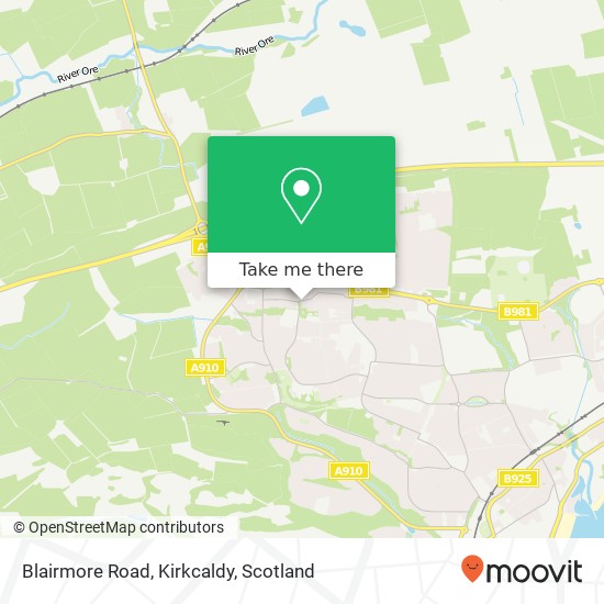 Blairmore Road, Kirkcaldy map