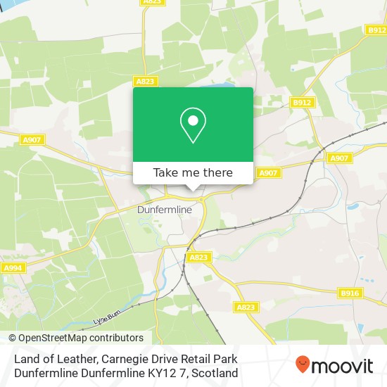 Land of Leather, Carnegie Drive Retail Park Dunfermline Dunfermline KY12 7 map