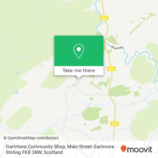 Gartmore Community Shop, Main Street Gartmore Stirling FK8 3RW map