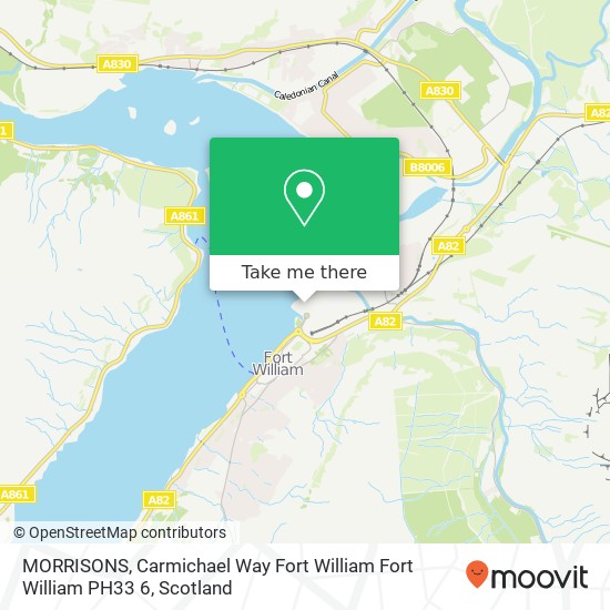 MORRISONS, Carmichael Way Fort William Fort William PH33 6 map