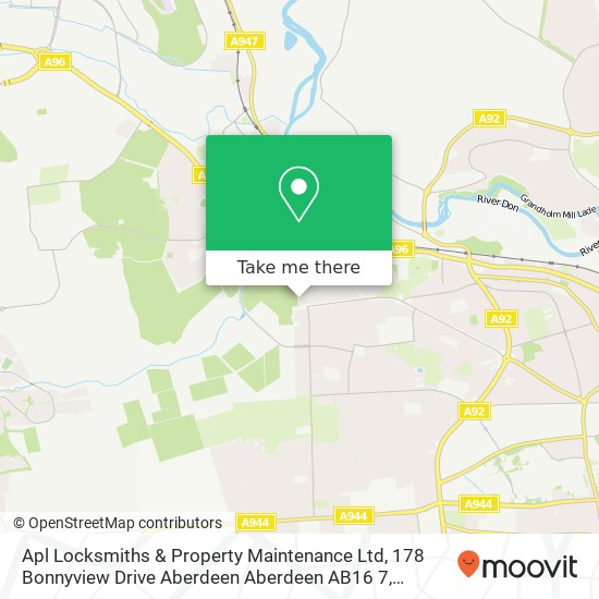 Apl Locksmiths & Property Maintenance Ltd, 178 Bonnyview Drive Aberdeen Aberdeen AB16 7 map