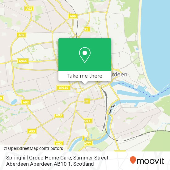 Springhill Group Home Care, Summer Street Aberdeen Aberdeen AB10 1 map