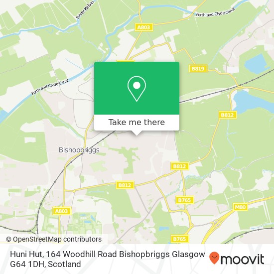 Huni Hut, 164 Woodhill Road Bishopbriggs Glasgow G64 1DH map