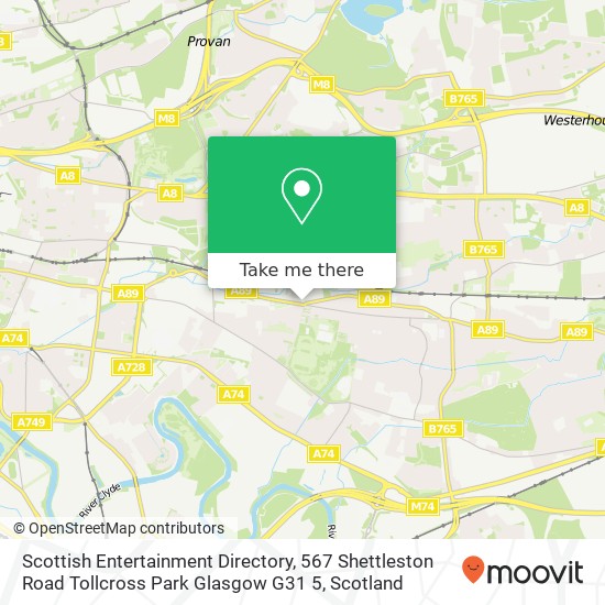 Scottish Entertainment Directory, 567 Shettleston Road Tollcross Park Glasgow G31 5 map