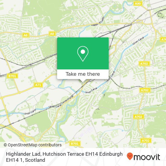 Highlander Lad, Hutchison Terrace EH14 Edinburgh EH14 1 map
