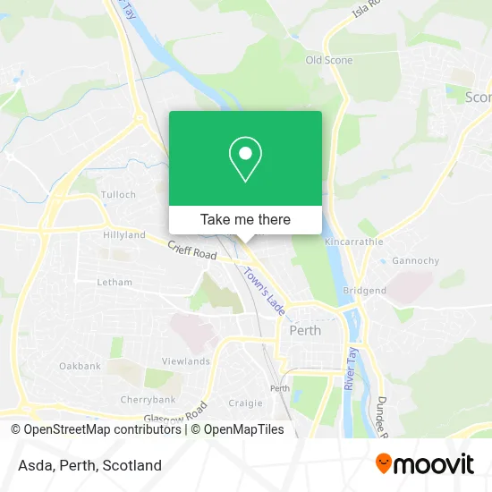 Asda, Perth map