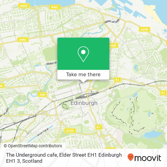 The Underground cafe, Elder Street EH1 Edinburgh EH1 3 map