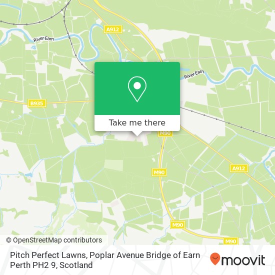 Pitch Perfect Lawns, Poplar Avenue Bridge of Earn Perth PH2 9 map