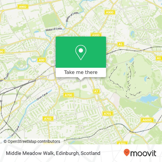 Middle Meadow Walk, Edinburgh map