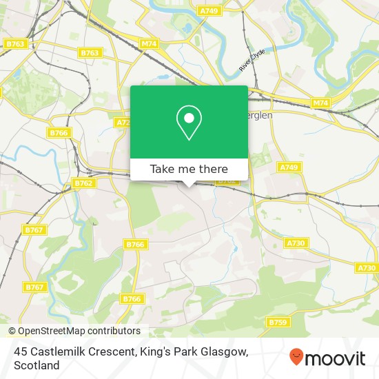 45 Castlemilk Crescent, King's Park Glasgow map
