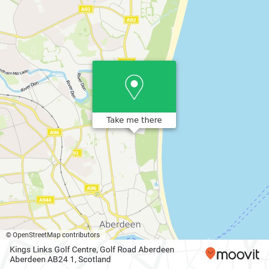 Kings Links Golf Centre, Golf Road Aberdeen Aberdeen AB24 1 map