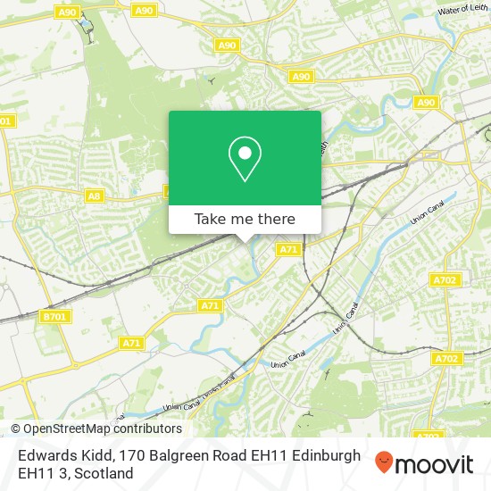 Edwards Kidd, 170 Balgreen Road EH11 Edinburgh EH11 3 map