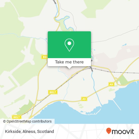 Kirkside, Alness map