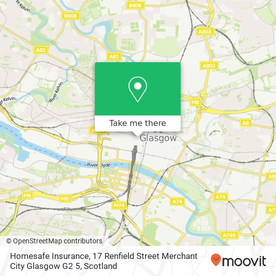 Homesafe Insurance, 17 Renfield Street Merchant City Glasgow G2 5 map
