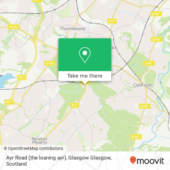 Ayr Road (the loaning ayr), Glasgow Glasgow map
